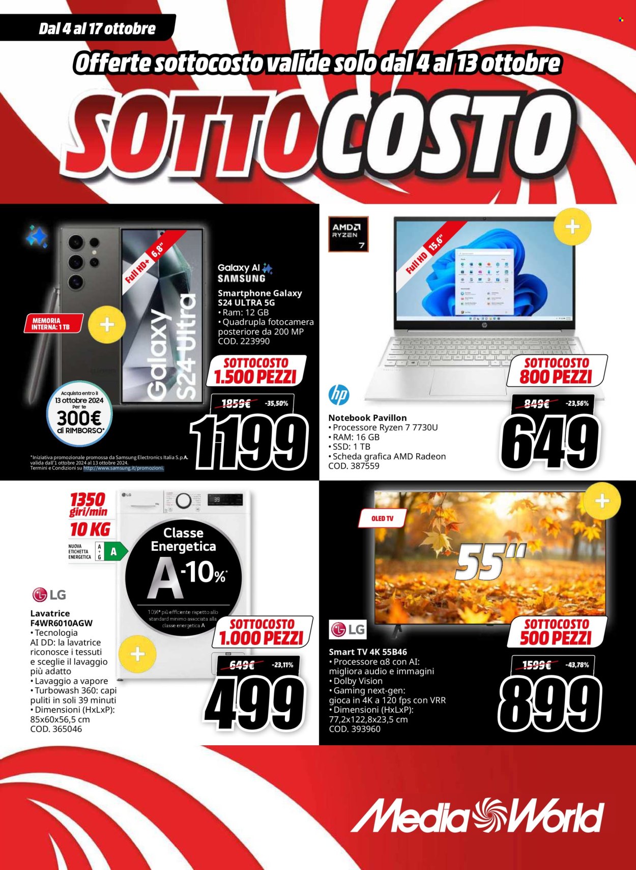 Volantino MediaWorld - 4/10/2024 - 17/10/2024. Pagina 1