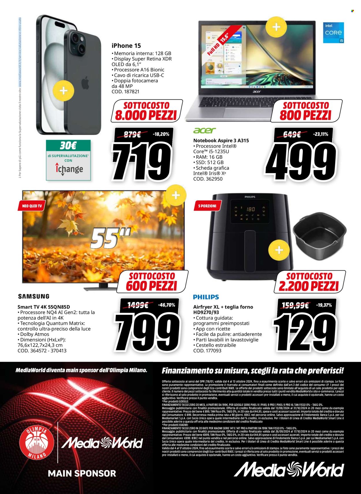 Volantino MediaWorld - 4/10/2024 - 17/10/2024. Pagina 32