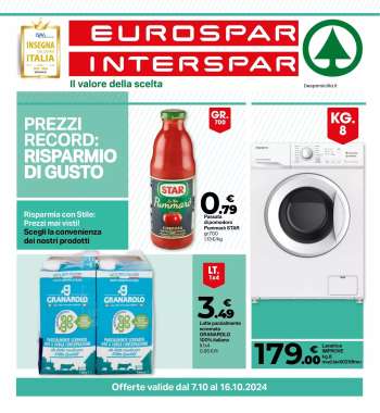 Volantino Eurospar - 7/10/2024 - 16/10/2024.