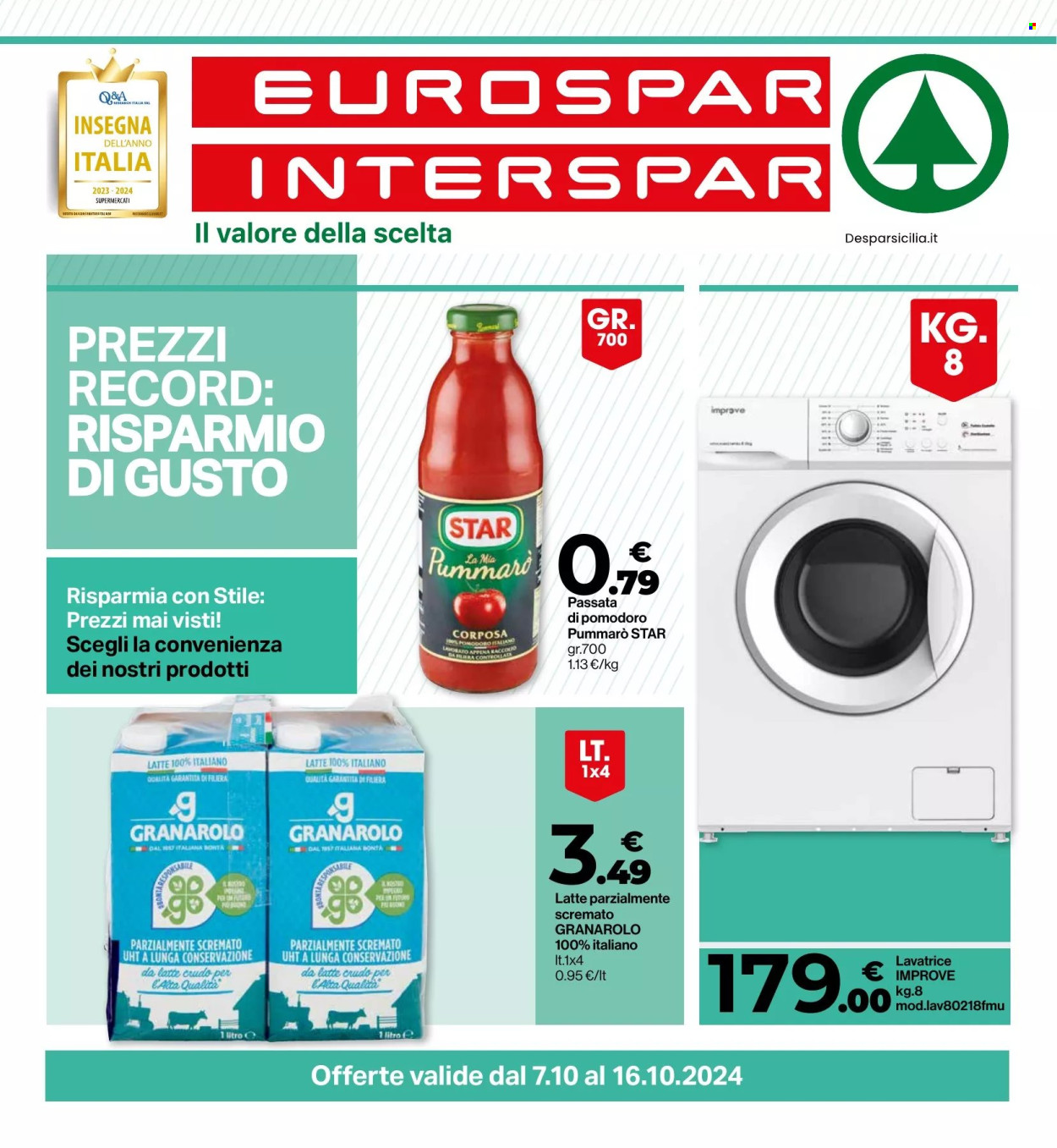 Leták Eurospar - 7.10.2024 - 16.10.2024. Strana 1