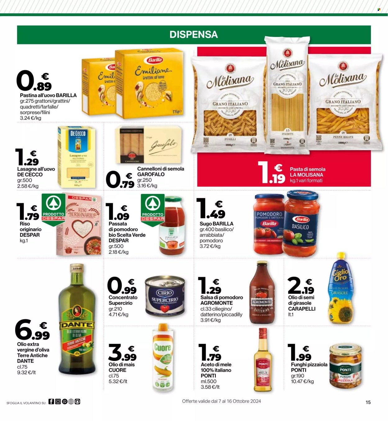 Volantino Eurospar - 7/10/2024 - 16/10/2024. Pagina 15