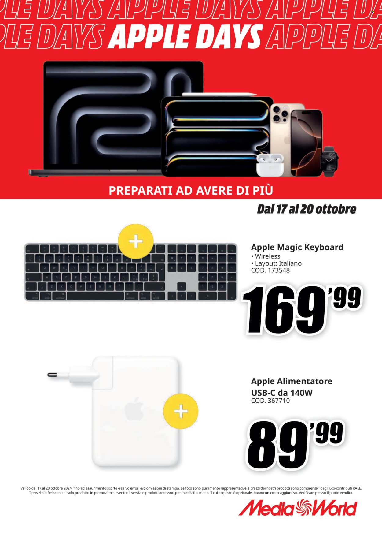 Volantino MediaWorld - 17/10/2024 - 20/10/2024. Pagina 11
