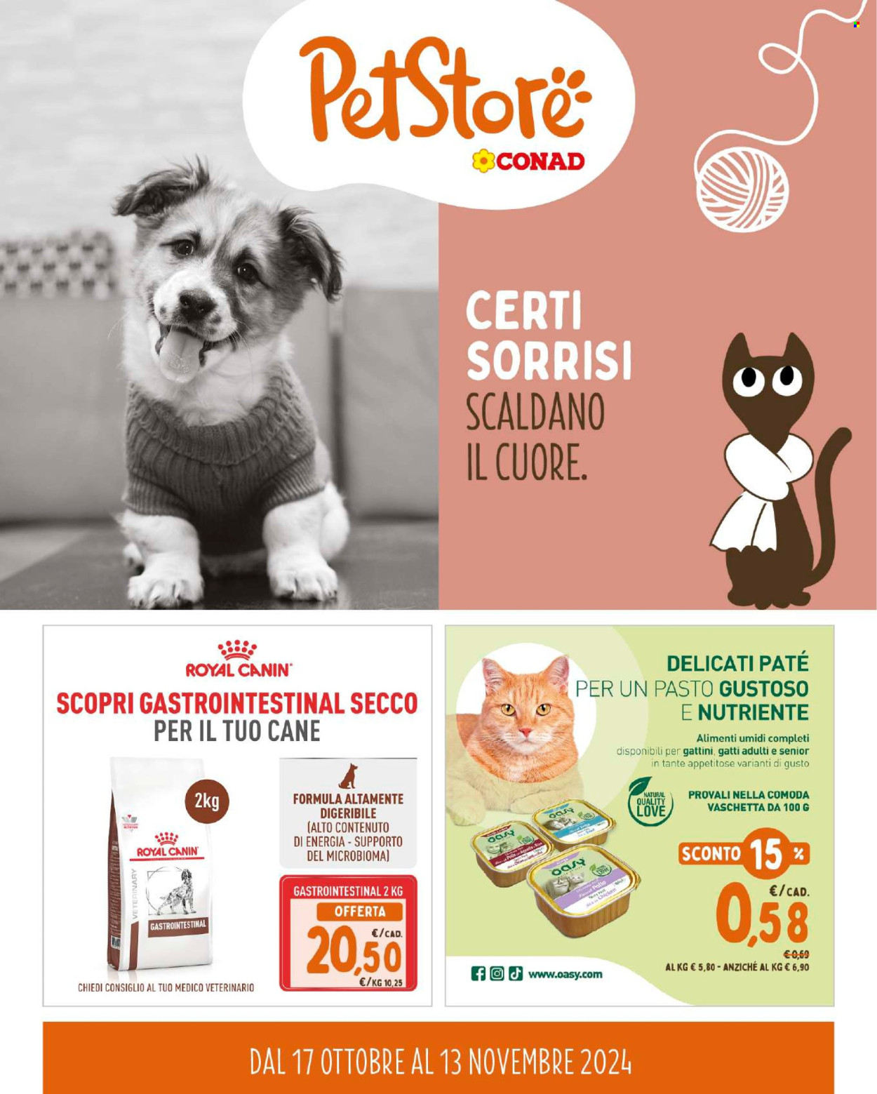 Volantino Pet Store Conad - 17/10/2024 - 13/11/2024. Pagina 1