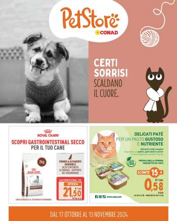 Volantino Pet Store Conad - 17/10/2024 - 13/11/2024.