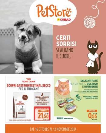 Volantino Pet Store Conad - 16/10/2024 - 12/11/2024.