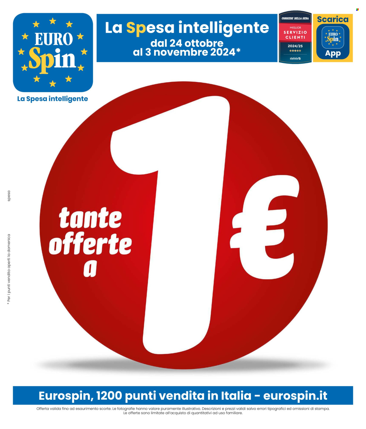 Volantino EuroSpin - 24/10/2024 - 3/11/2024. Pagina 1