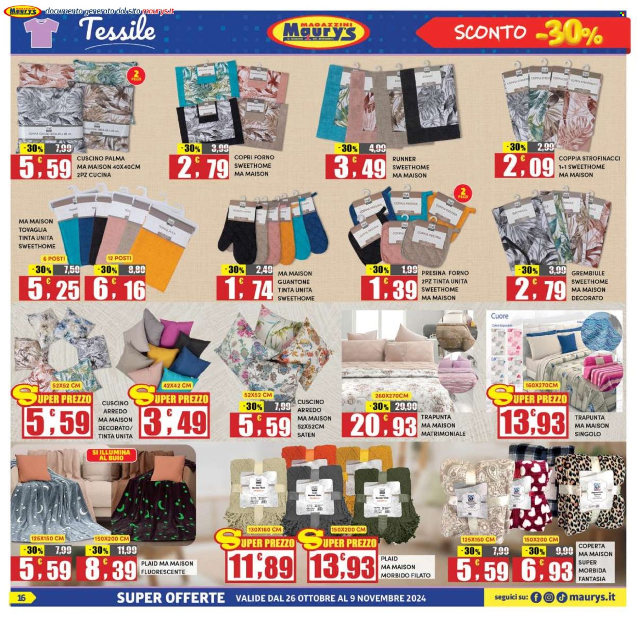 Volantino Maury's - 26/10/2024 - 9/11/2024. Pagina 16
