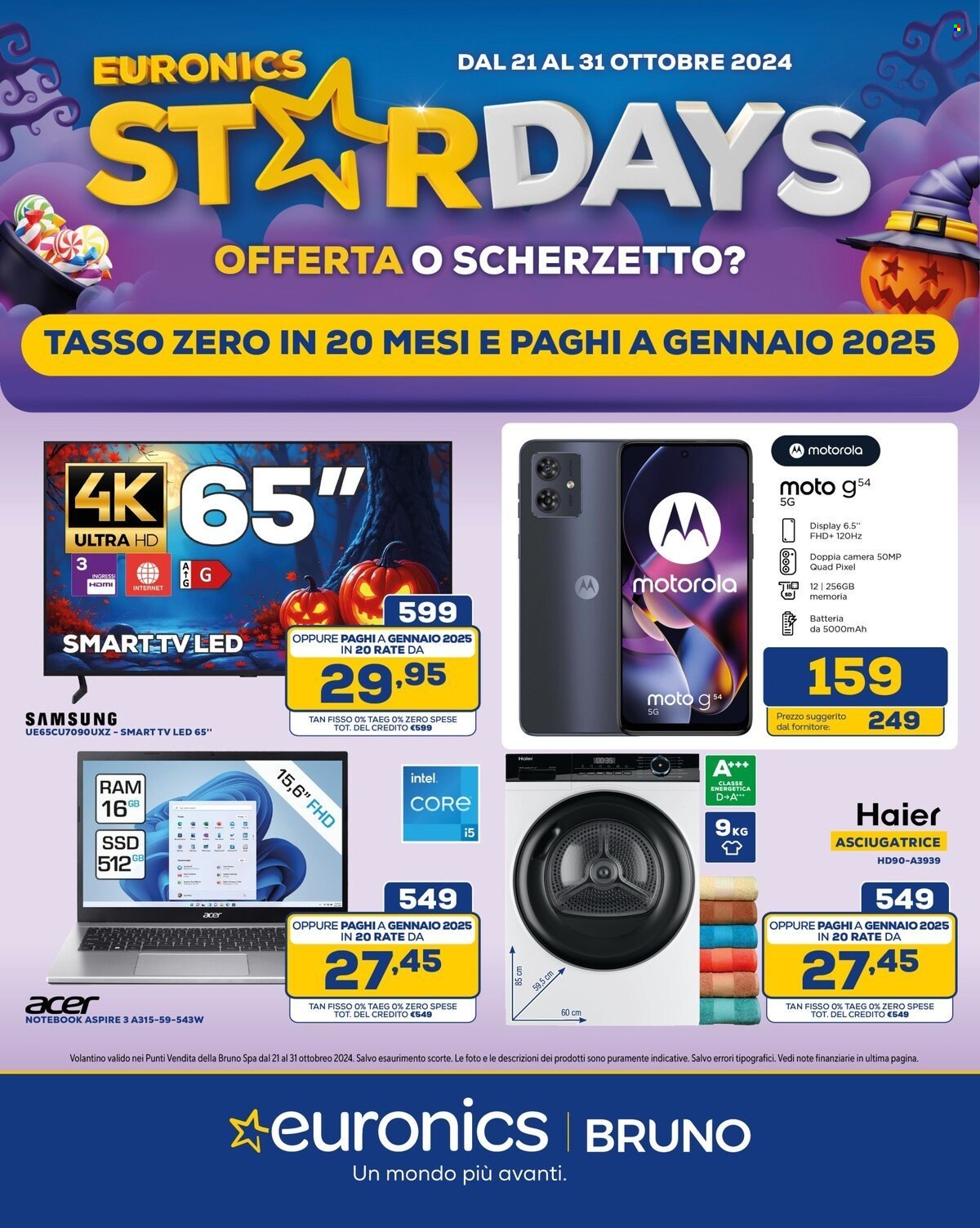 Volantino Euronics - 21/10/2024 - 31/10/2024. Pagina 1