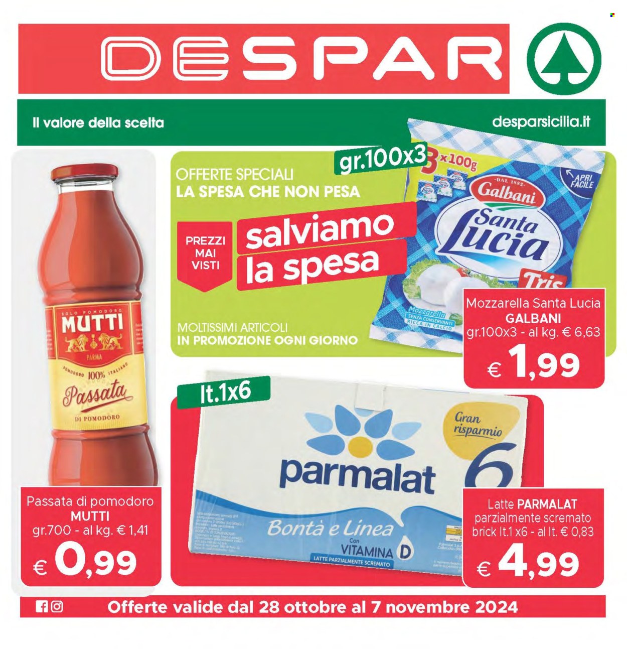 Leták Despar - 28.10.2024 - 7.11.2024. Strana 1