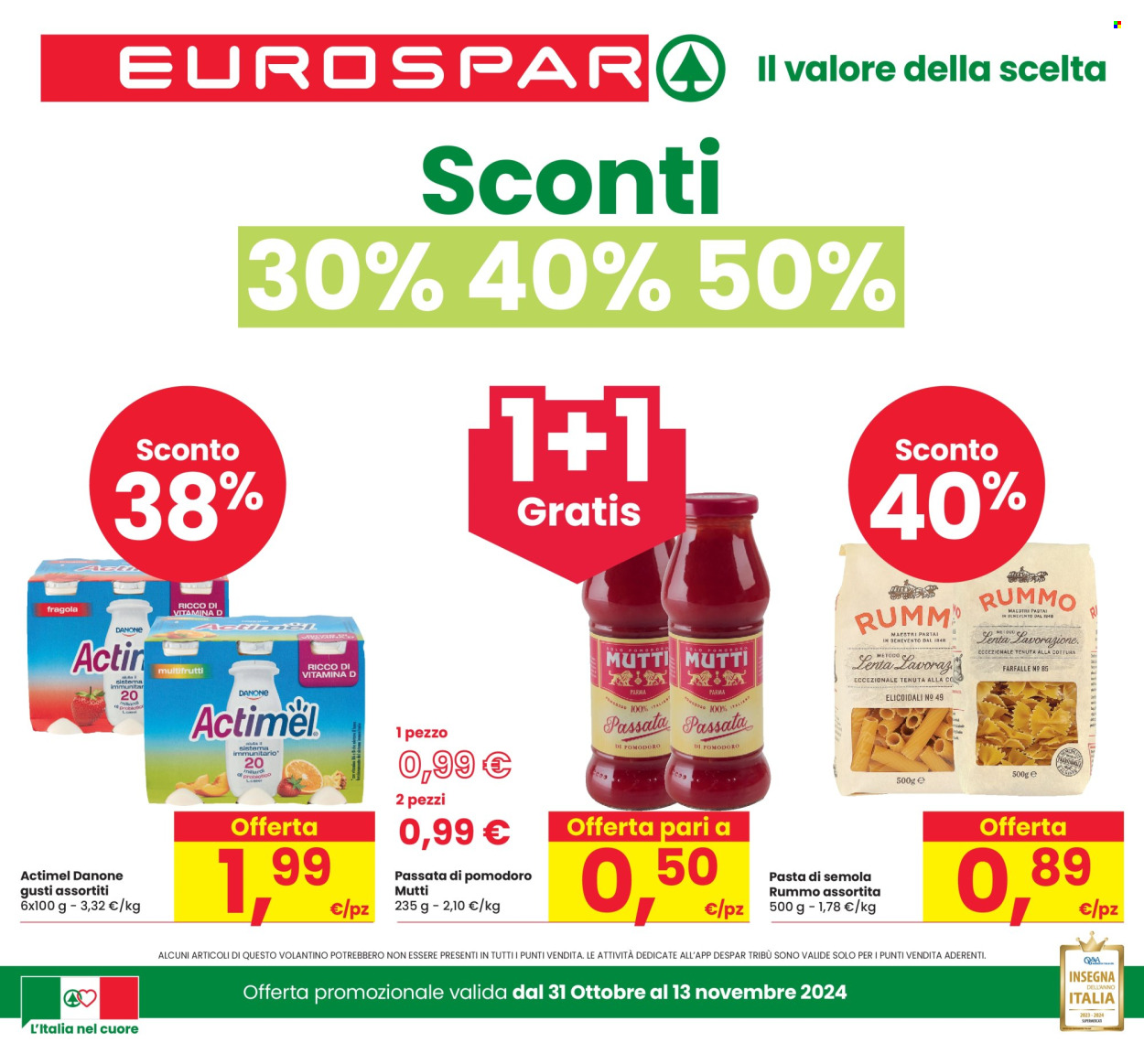 Volantino Eurospar - 31/10/2024 - 13/11/2024. Pagina 1