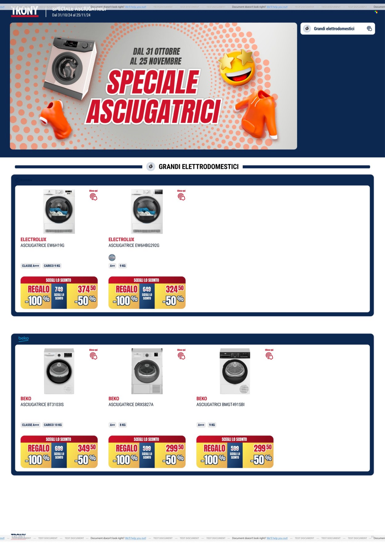 Volantino Trony - 31/10/2024 - 25/11/2024. Pagina 1