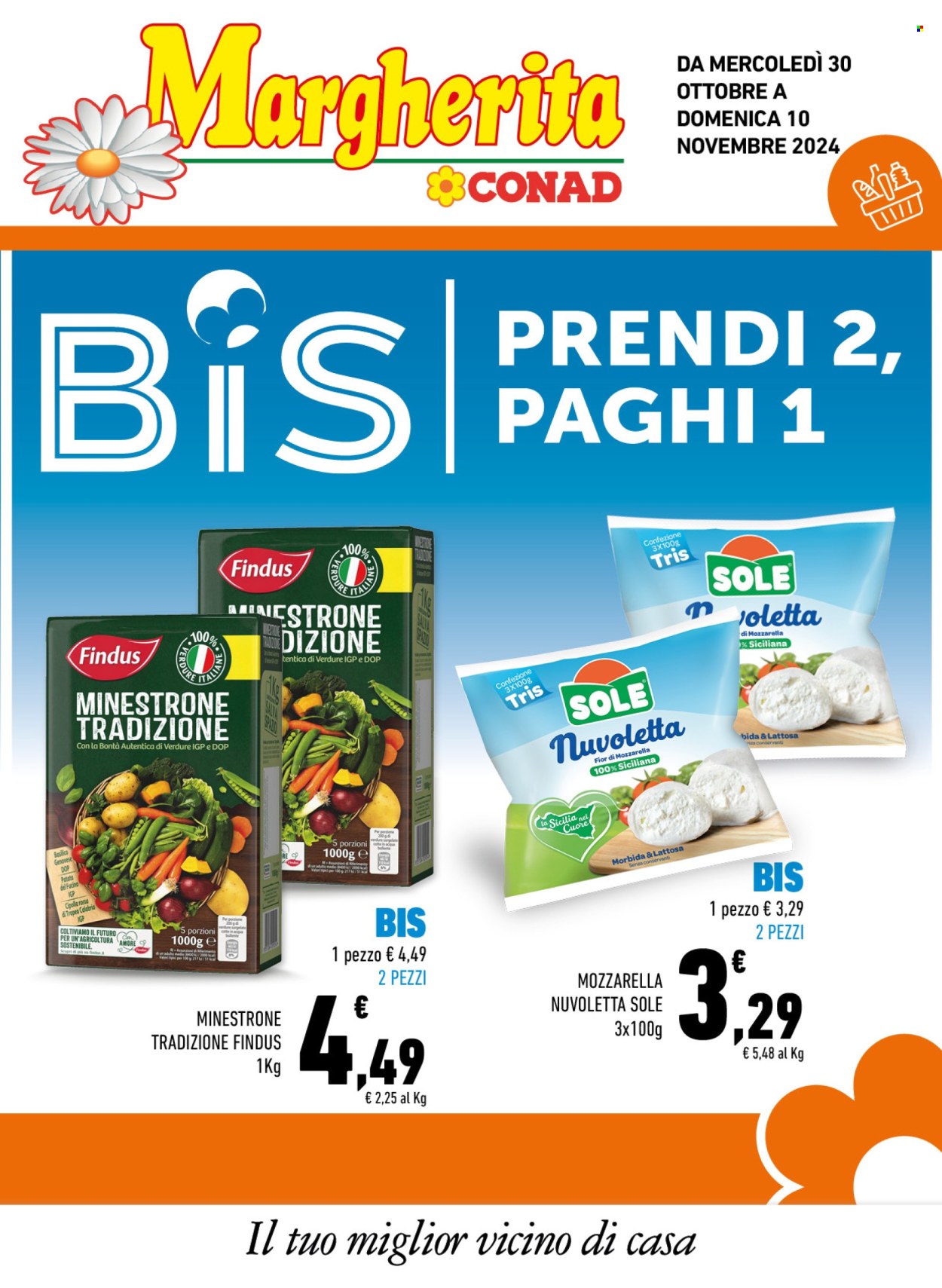 Volantino Margherita Conad - 30/10/2024 - 10/11/2024. Pagina 1