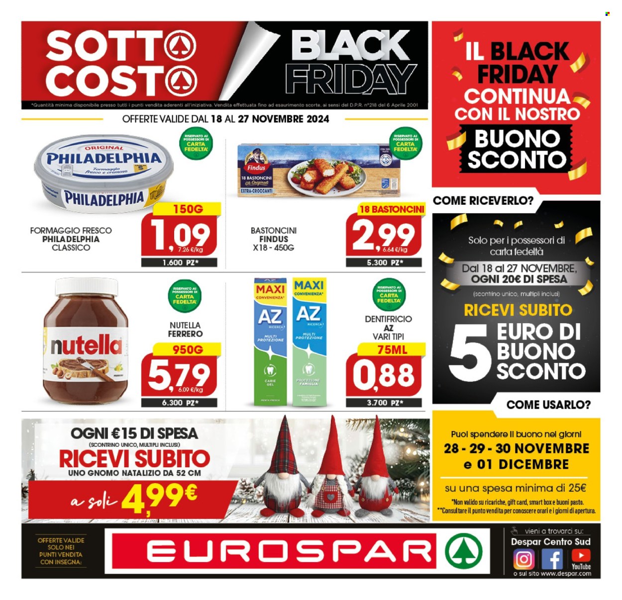 Leták Eurospar - 18.11.2024 - 27.11.2024. Strana 1