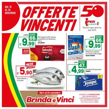 Volantino Iper, La grande i - 15/11/2024 - 24/11/2024.