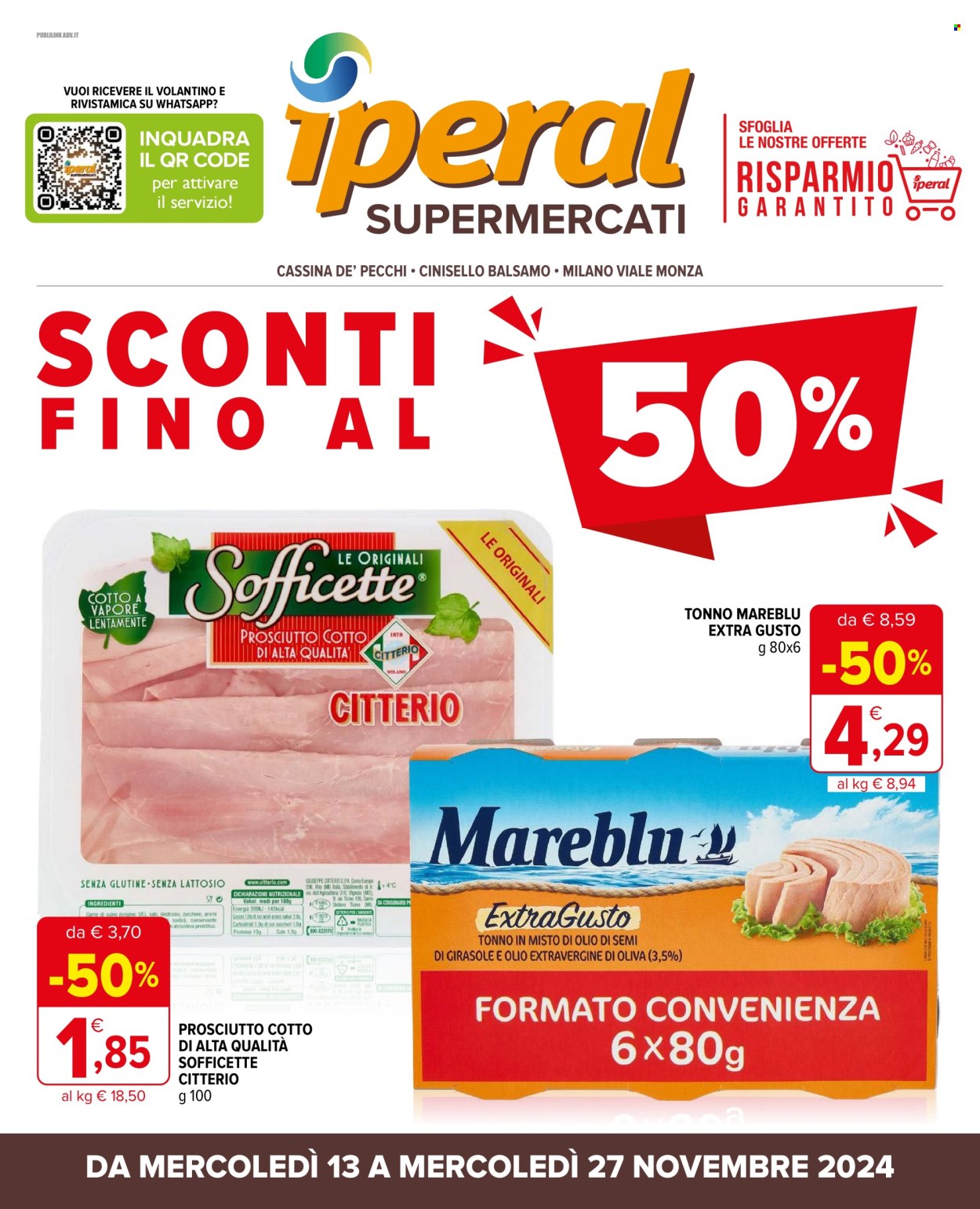 Volantino Iperal - 13/11/2024 - 27/11/2024. Pagina 1