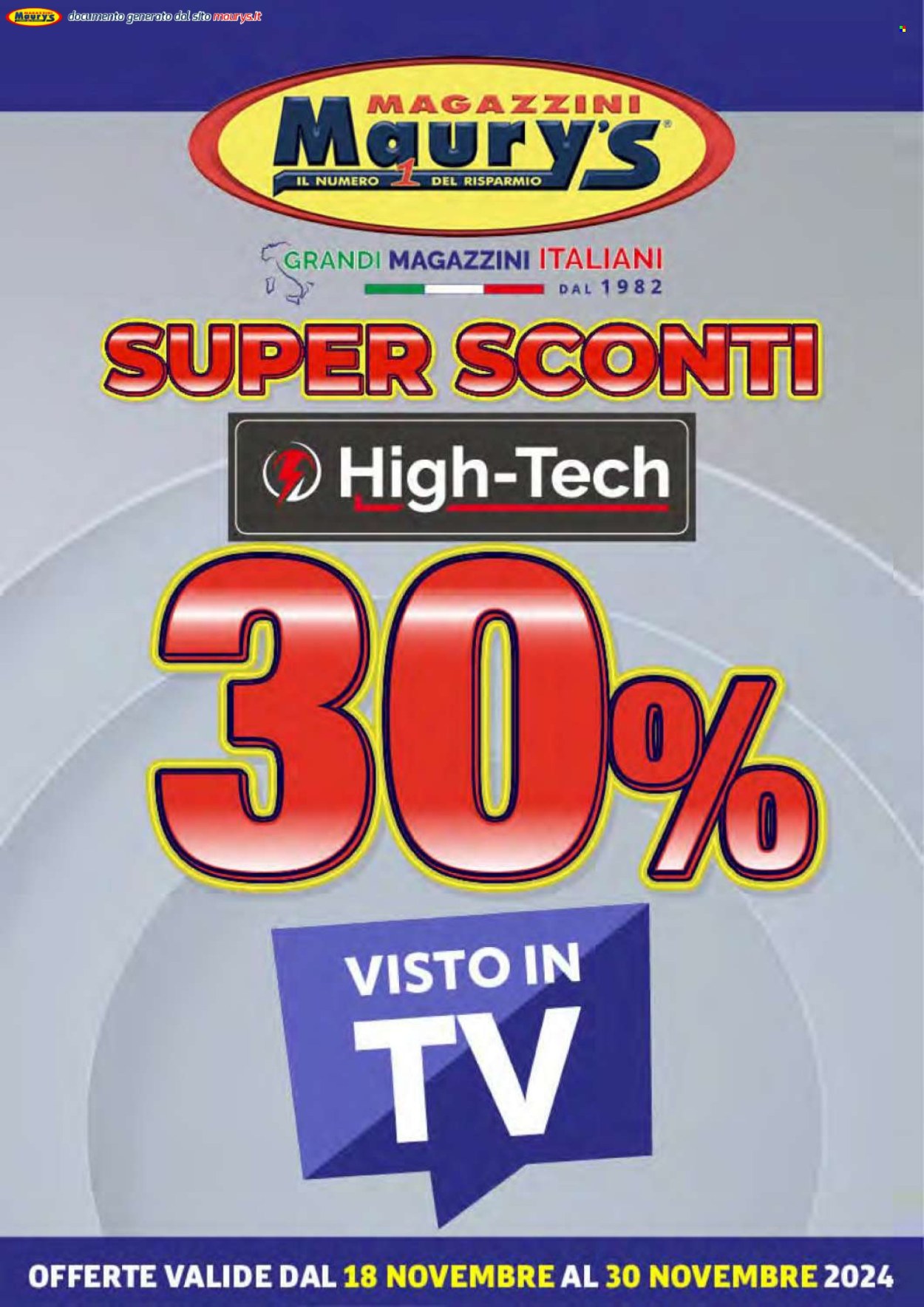 Volantino Maury's - 18/11/2024 - 30/11/2024. Pagina 1