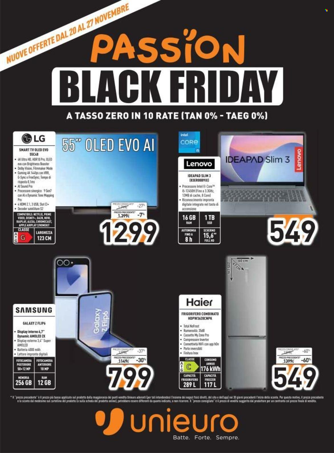 Volantino Unieuro - 20/11/2024 - 27/11/2024. Pagina 1