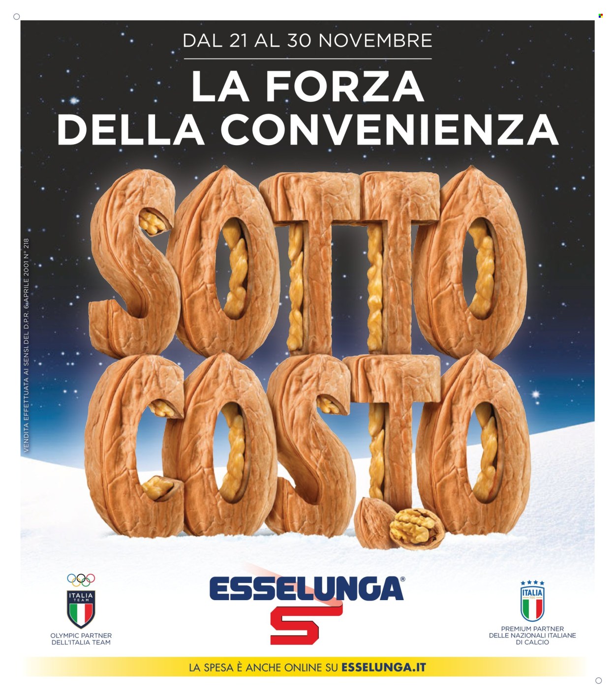 Volantino Esselunga - 21/11/2024 - 30/11/2024. Pagina 1