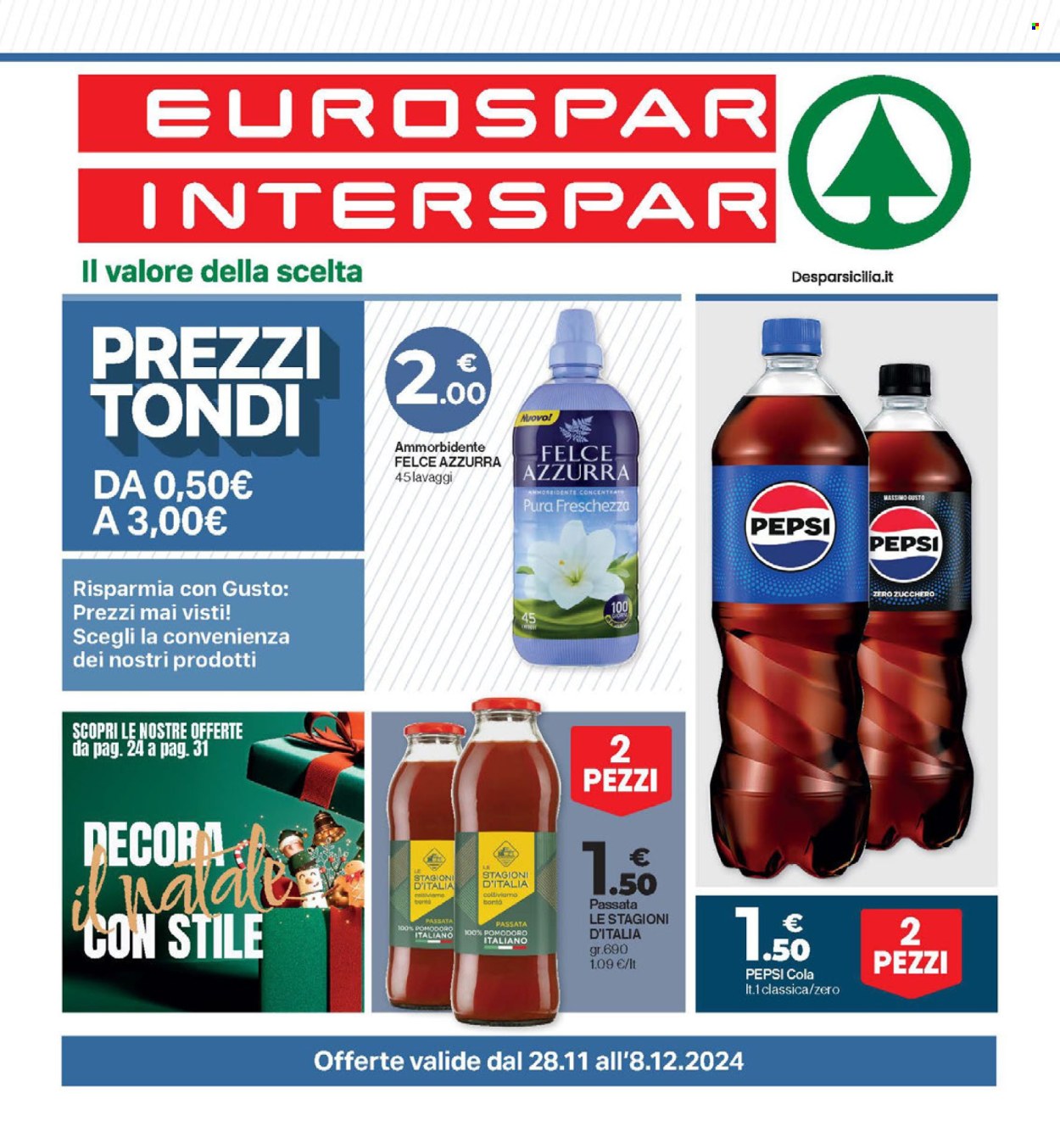Volantino Eurospar - 28/11/2024 - 8/12/2024. Pagina 1