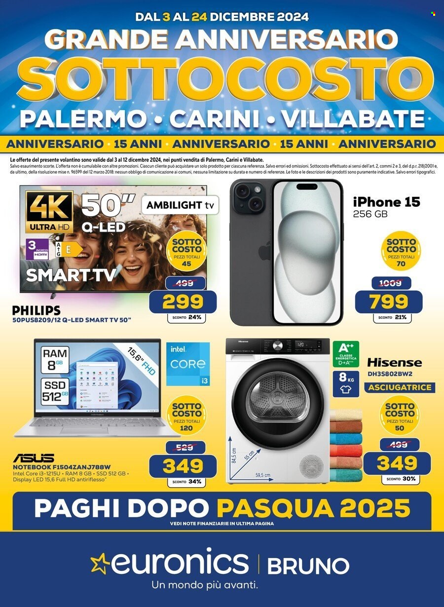 Volantino Euronics - 3/12/2024 - 12/12/2024. Pagina 1