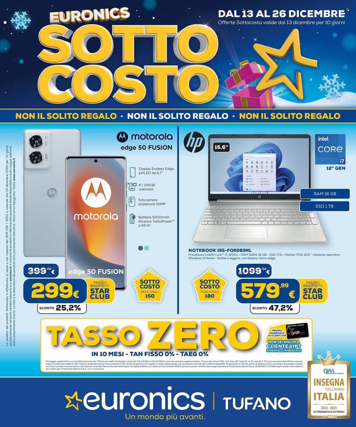 Volantino Euronics - 13/12/2024 - 31/12/2024. Pagina 1