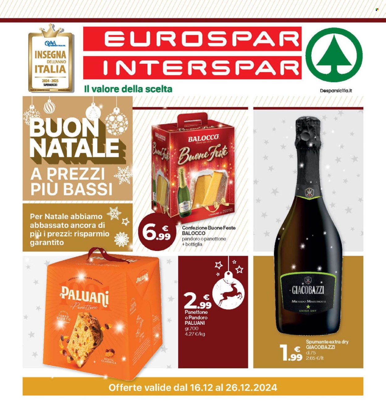 Volantino Eurospar - 16/12/2024 - 26/12/2024. Pagina 1