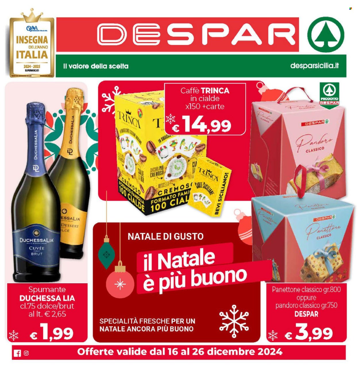 Leták Despar - 16.12.2024 - 26.12.2024. Strana 1