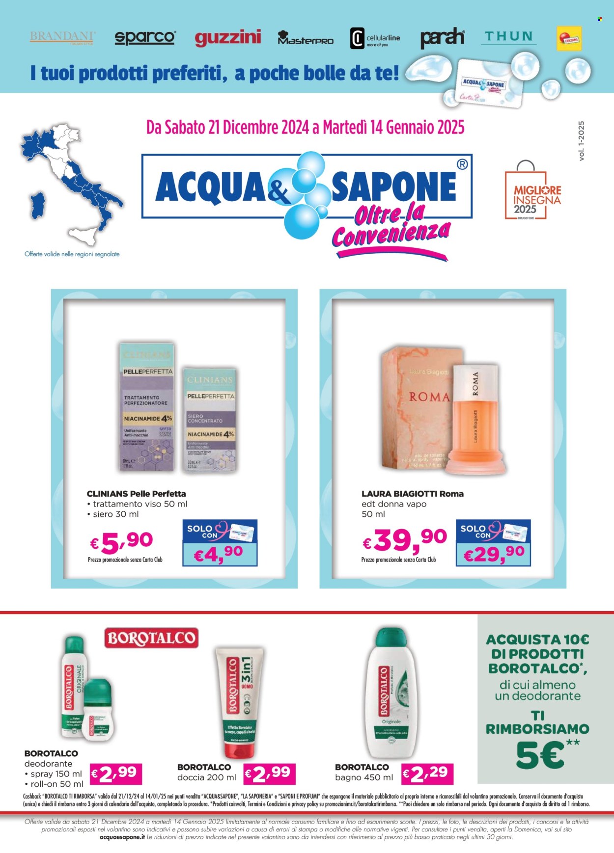 Leták Acqua & Sapone - 21.12.2024 - 14.1.2025. Strana 1