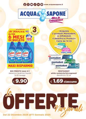 Volantino Acqua & Sapone - 22/12/2024 - 11/1/2025.