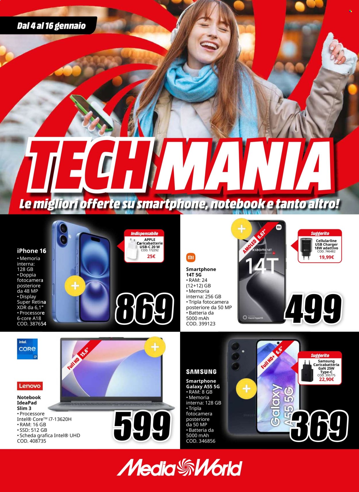 Volantino MediaWorld - 4/1/2025 - 16/1/2025. Pagina 1
