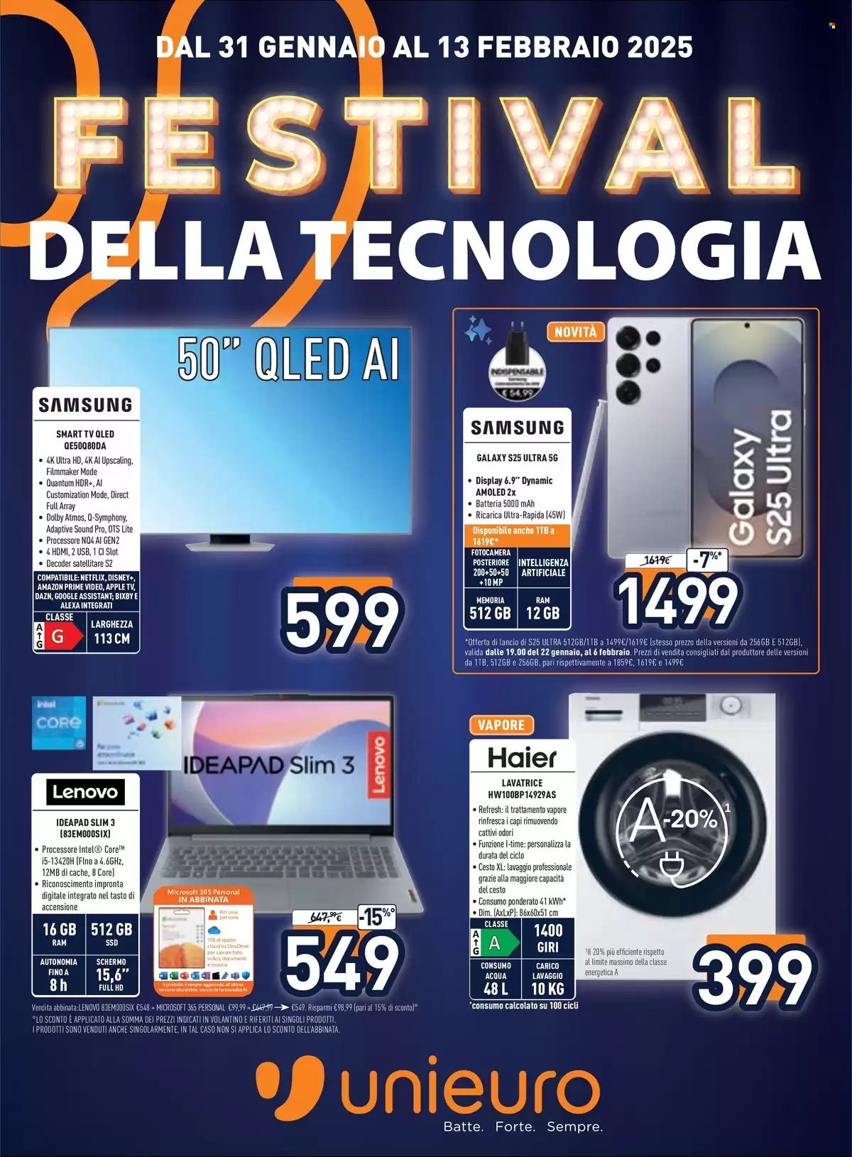 Volantino Unieuro - 31/1/2025 - 13/2/2025. Pagina 1