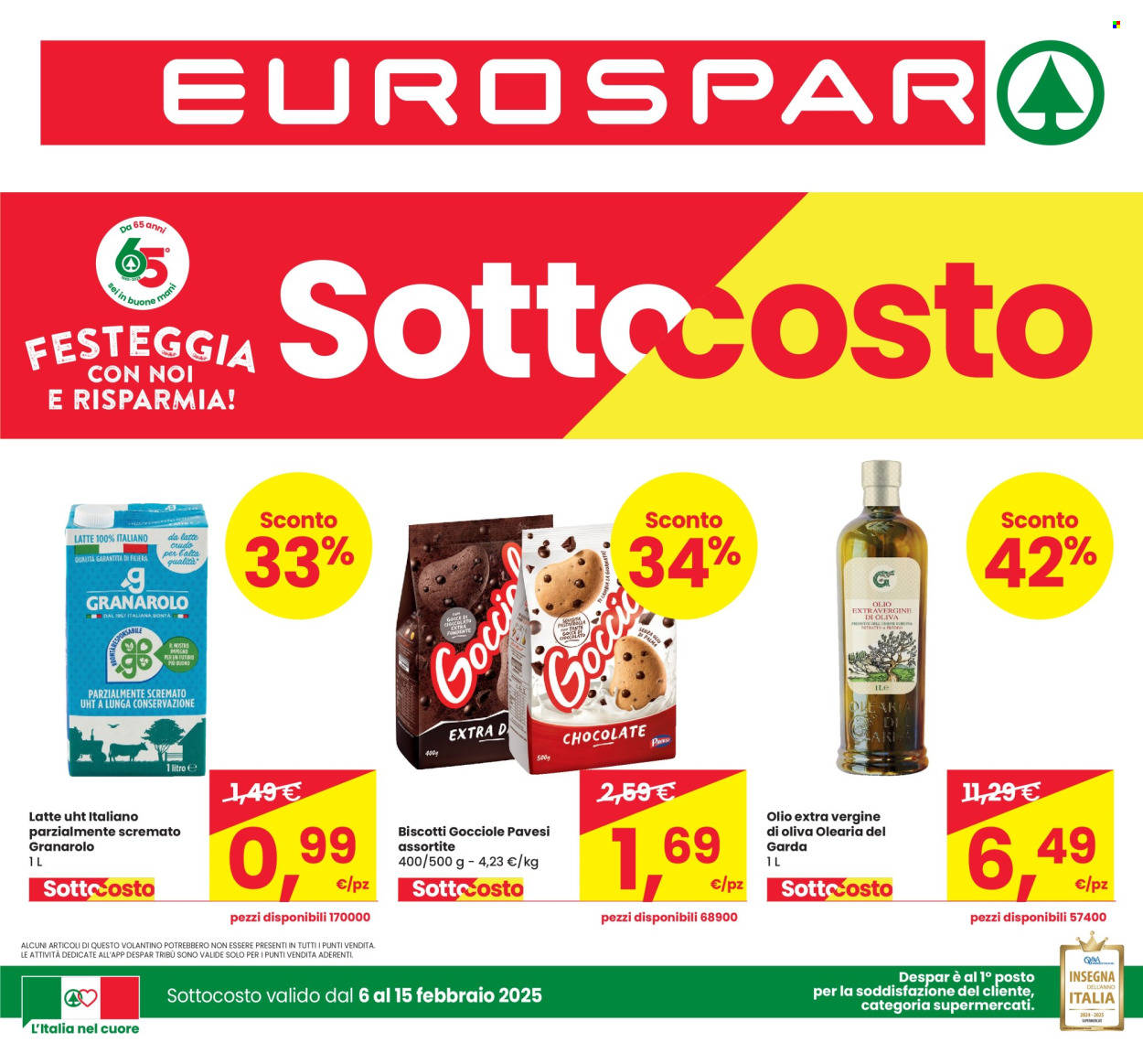 Volantino Eurospar - 6/2/2025 - 19/2/2025. Pagina 1