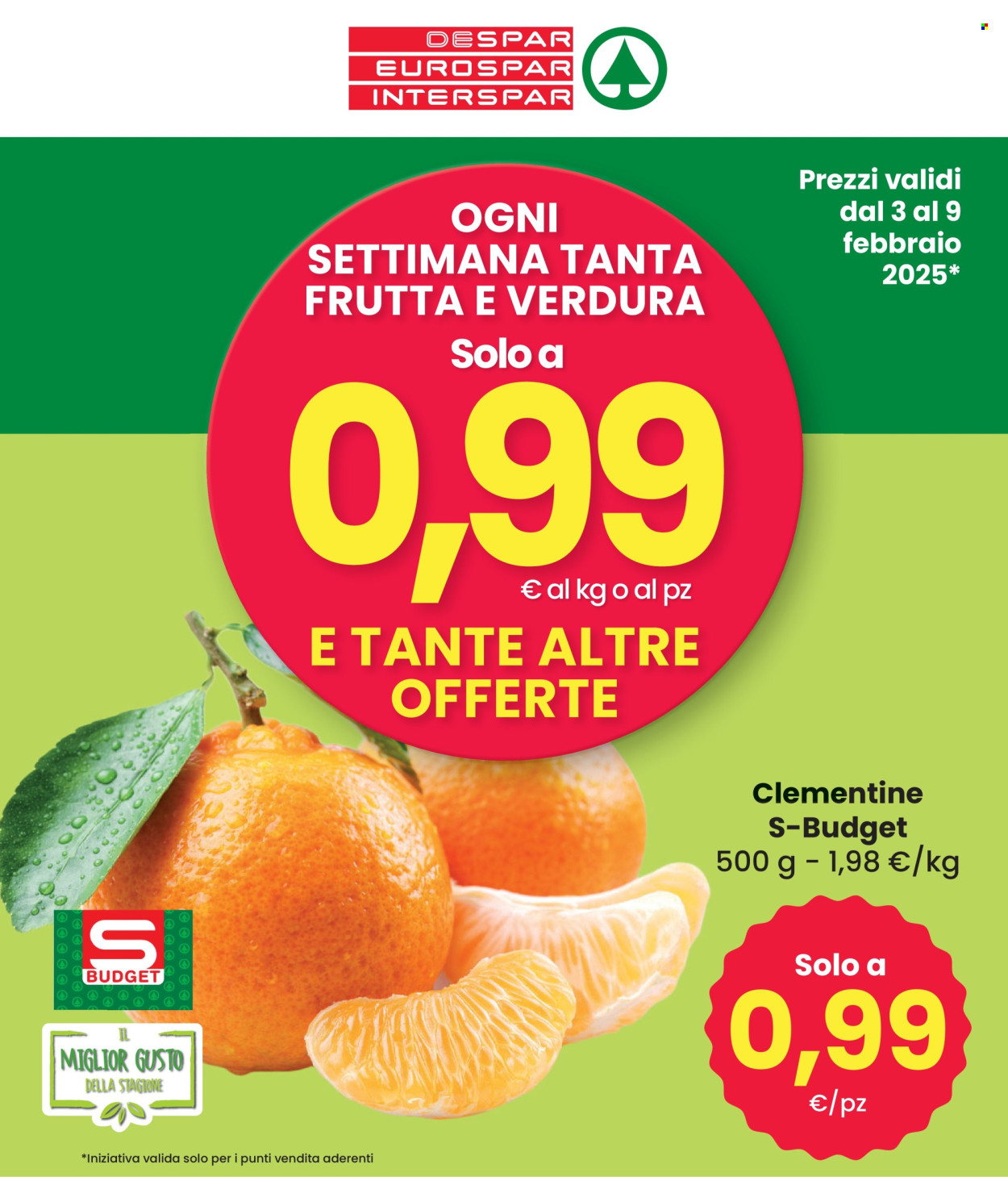 Volantino Eurospar - 3/2/2025 - 9/2/2025. Pagina 1