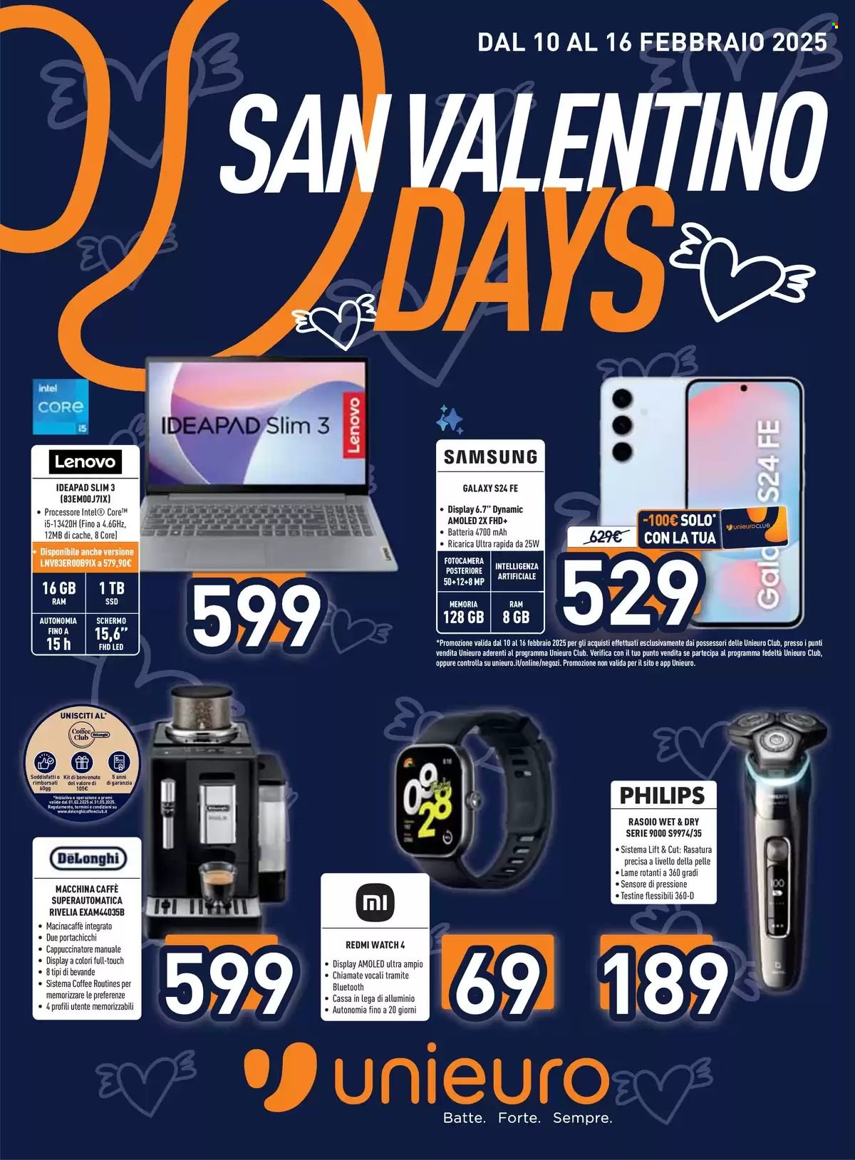 Volantino Unieuro - 10/2/2025 - 16/2/2025. Pagina 1