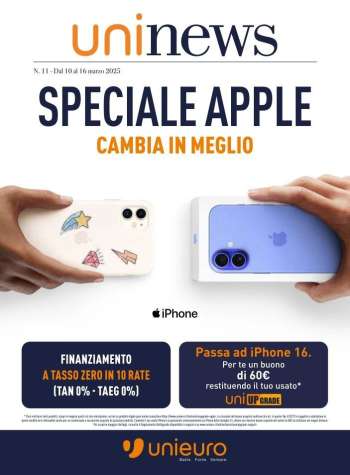 Volantino Unieuro - 10/3/2025 - 16/3/2025.