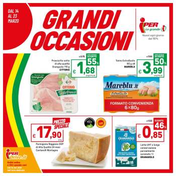 Volantino Iper, La grande i - 14/3/2025 - 23/3/2025.