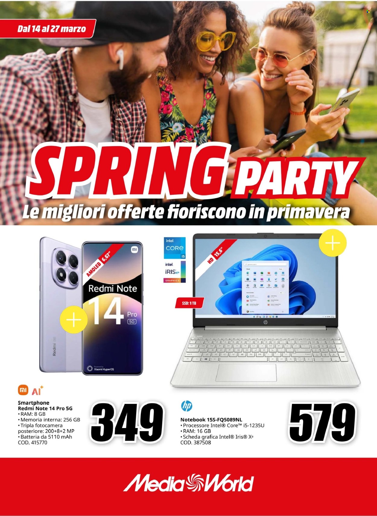 Volantino MediaWorld - 14/3/2025 - 27/3/2025. Pagina 1