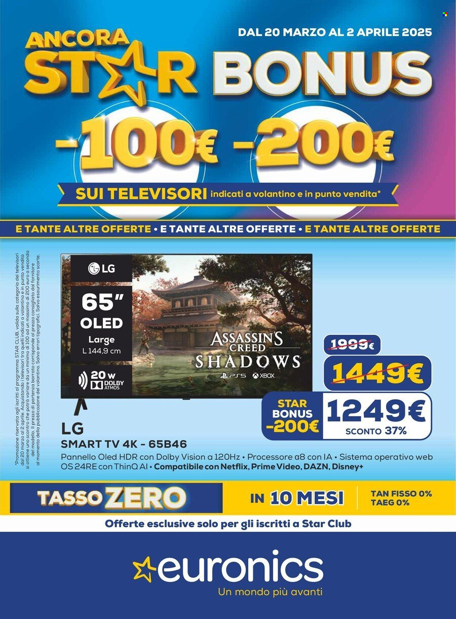 Volantino Euronics - 20/3/2025 - 2/4/2025. Pagina 1