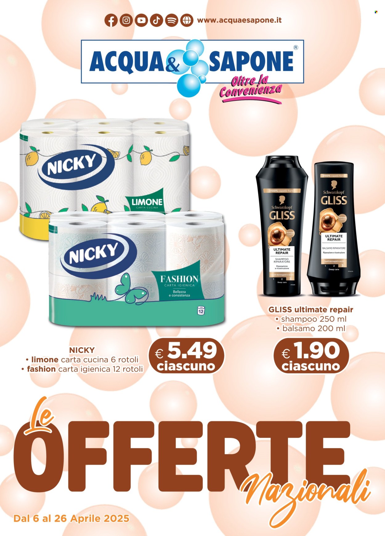 Volantino Acqua & Sapone - 6/4/2025 - 26/4/2025. Pagina 1