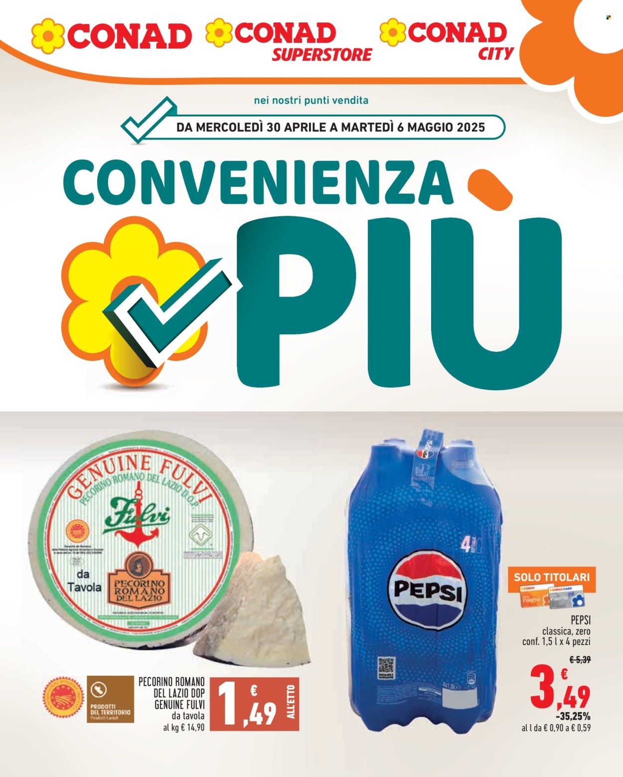 Volantino Conad - 30/4/2025 - 6/5/2025. Pagina 1
