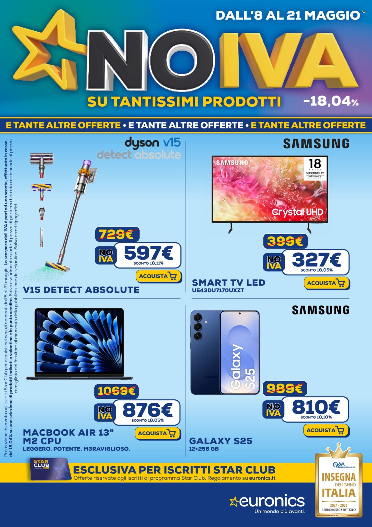 Volantino Euronics - 8/5/2025 - 21/5/2025. Pagina 1