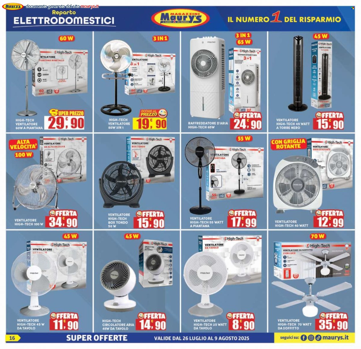 Volantino Maury's - 26/7/2025 - 9/8/2025. Pagina 16