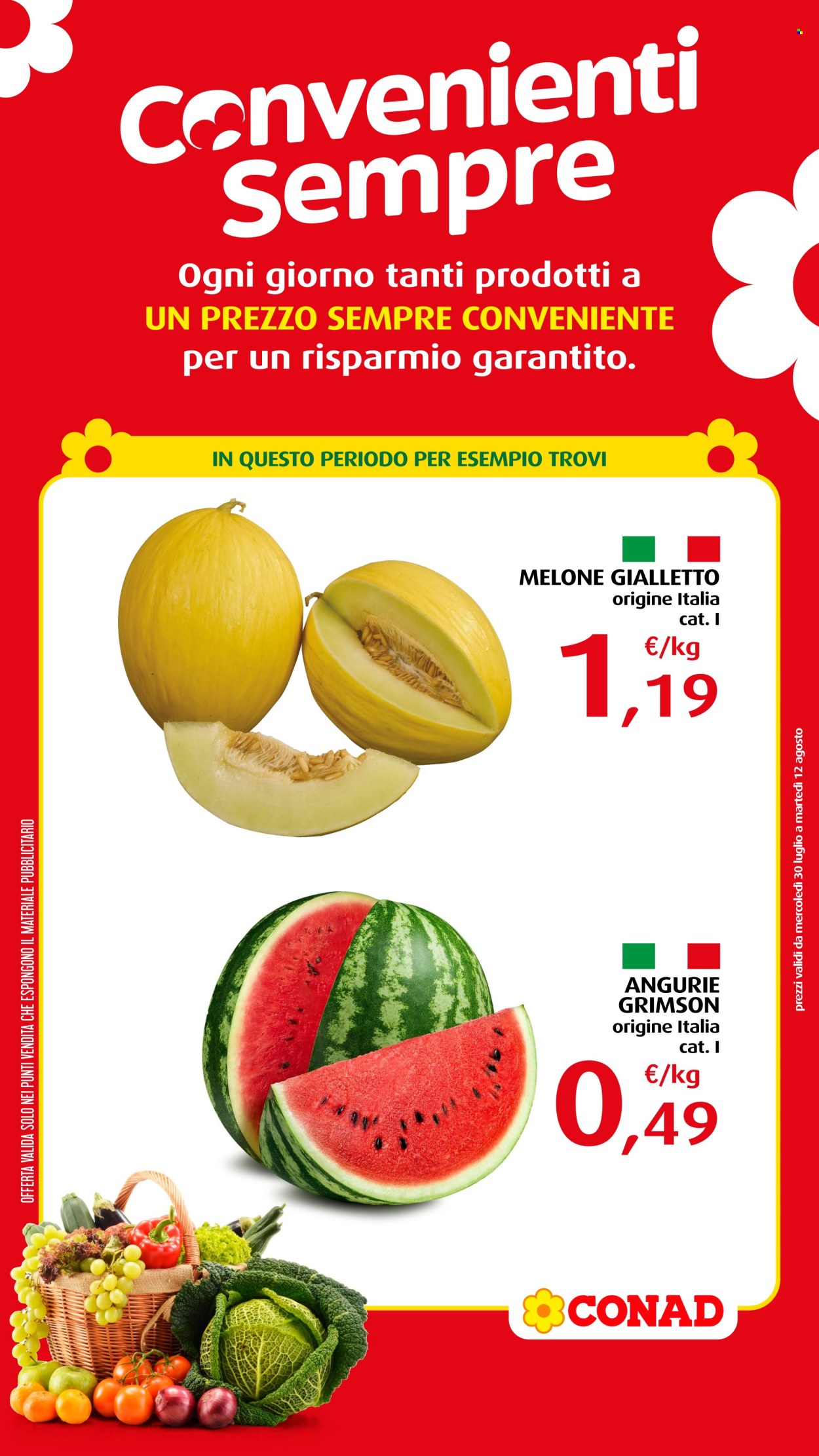 Leták Conad - 29.7.2025 - 12.8.2025. Strana 1