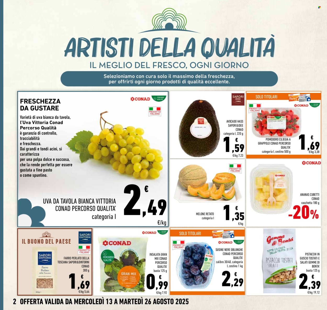 Leták Conad - 13.8.2025 - 26.8.2025. Strana 2