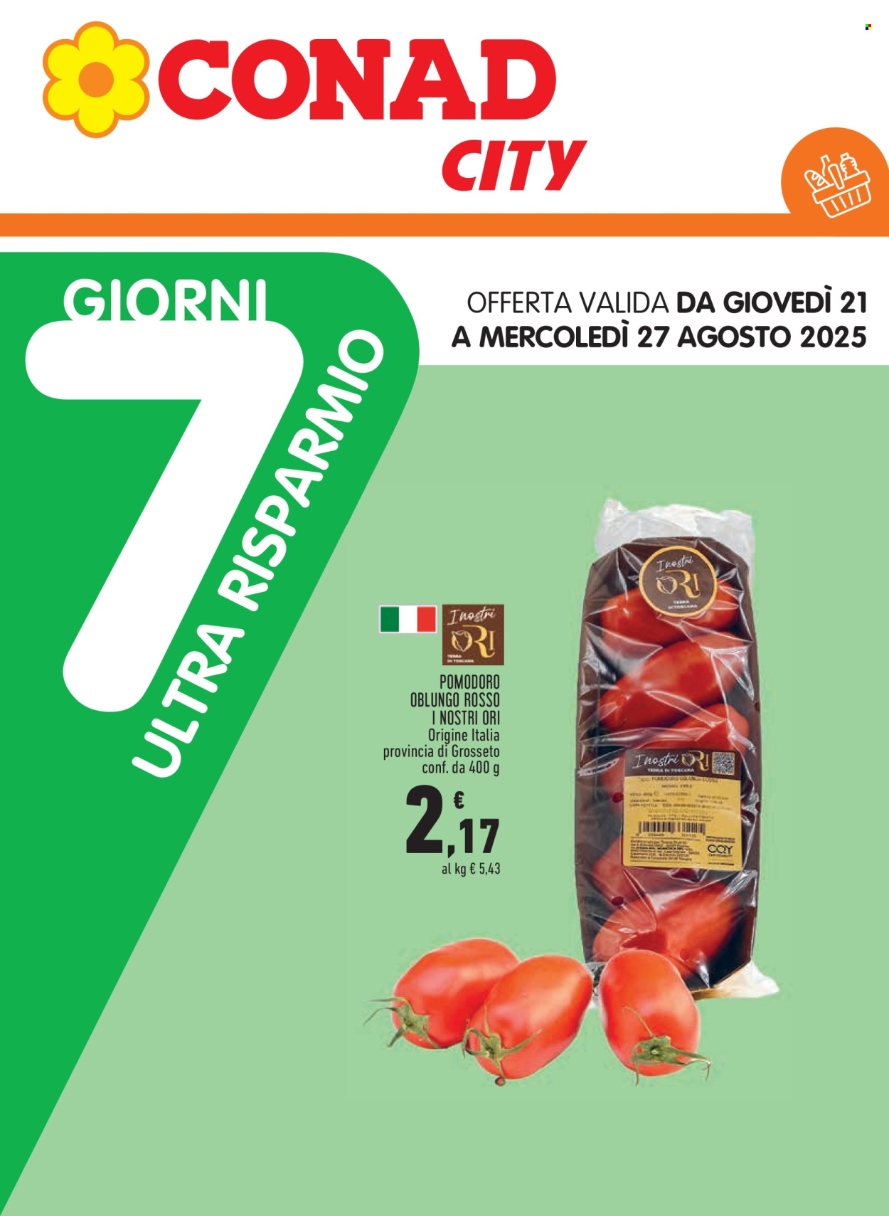 Volantino Conad - 21/8/2025 - 27/8/2025. Pagina 1