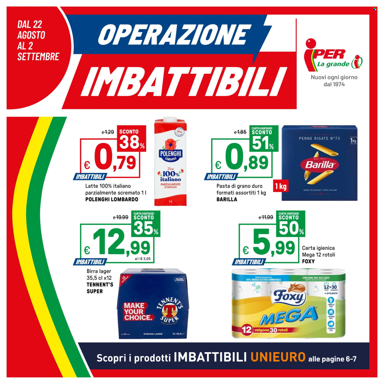 Volantino Iper, La grande i - 22/8/2025 - 2/9/2025. Pagina 1