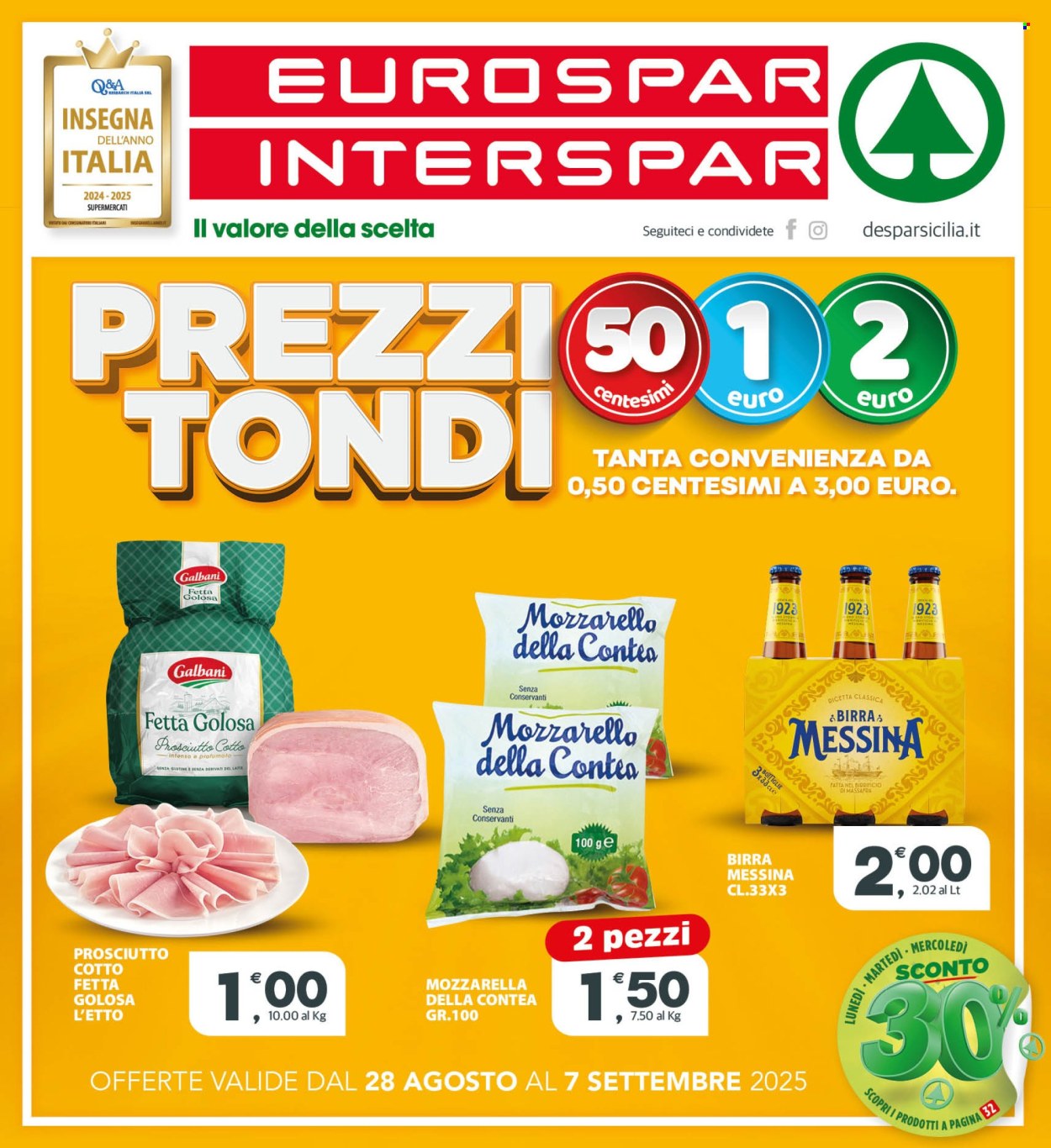 Volantino Eurospar - 28/8/2025 - 7/9/2025. Pagina 1
