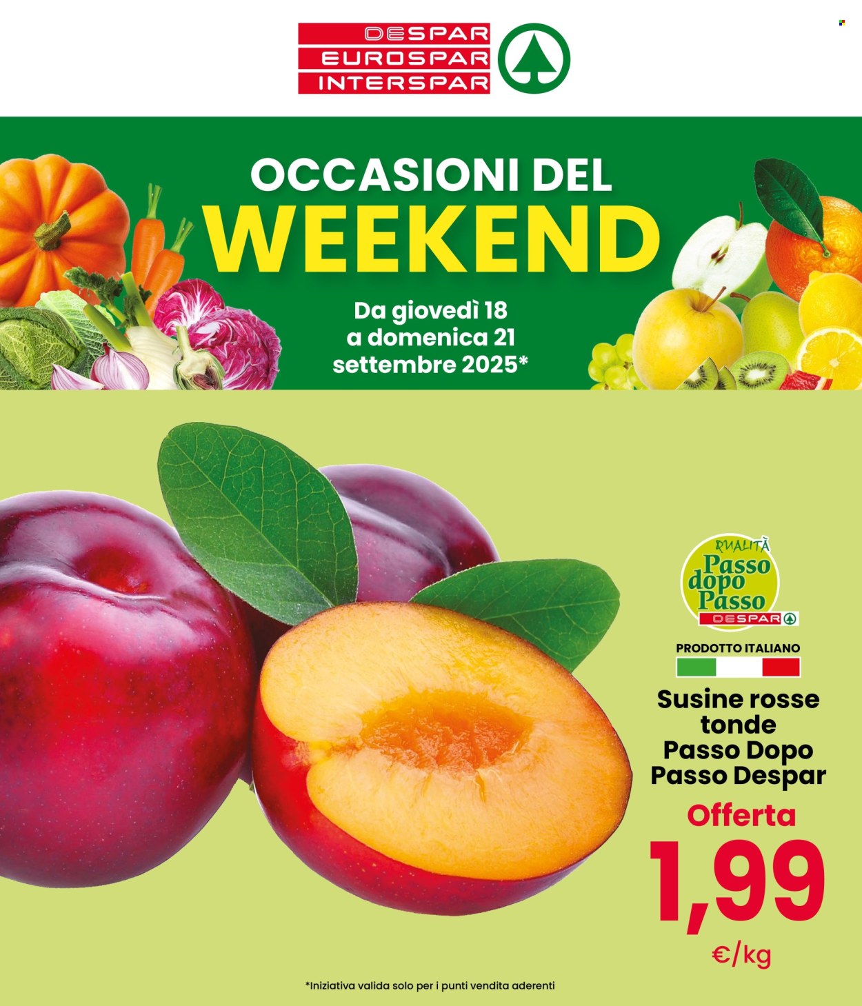 Volantino Eurospar - 18/9/2025 - 21/9/2025. Pagina 1