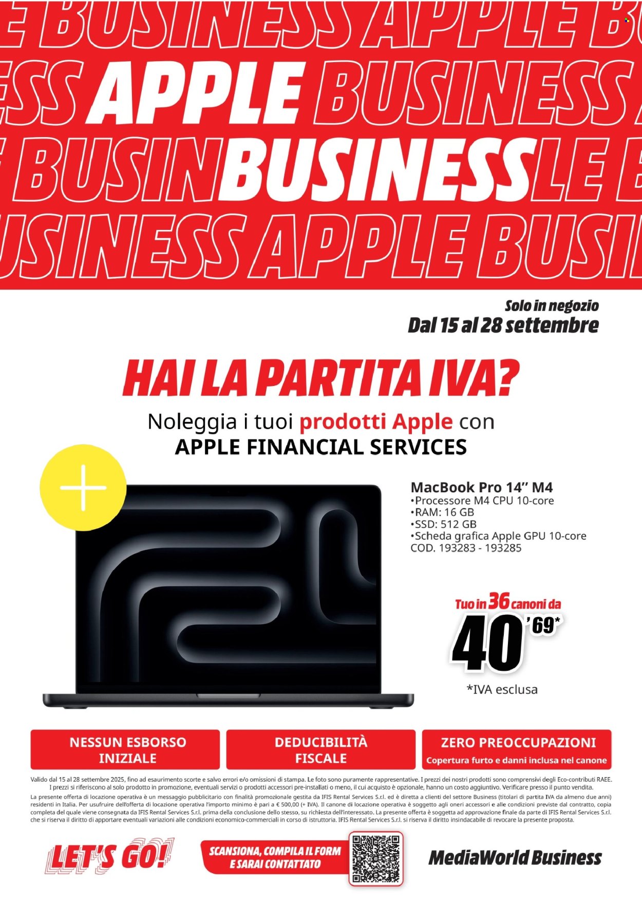 Volantino MediaWorld - 15/9/2025 - 28/9/2025. Pagina 1