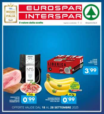 Volantino Eurospar - 18/9/2025 - 28/9/2025.